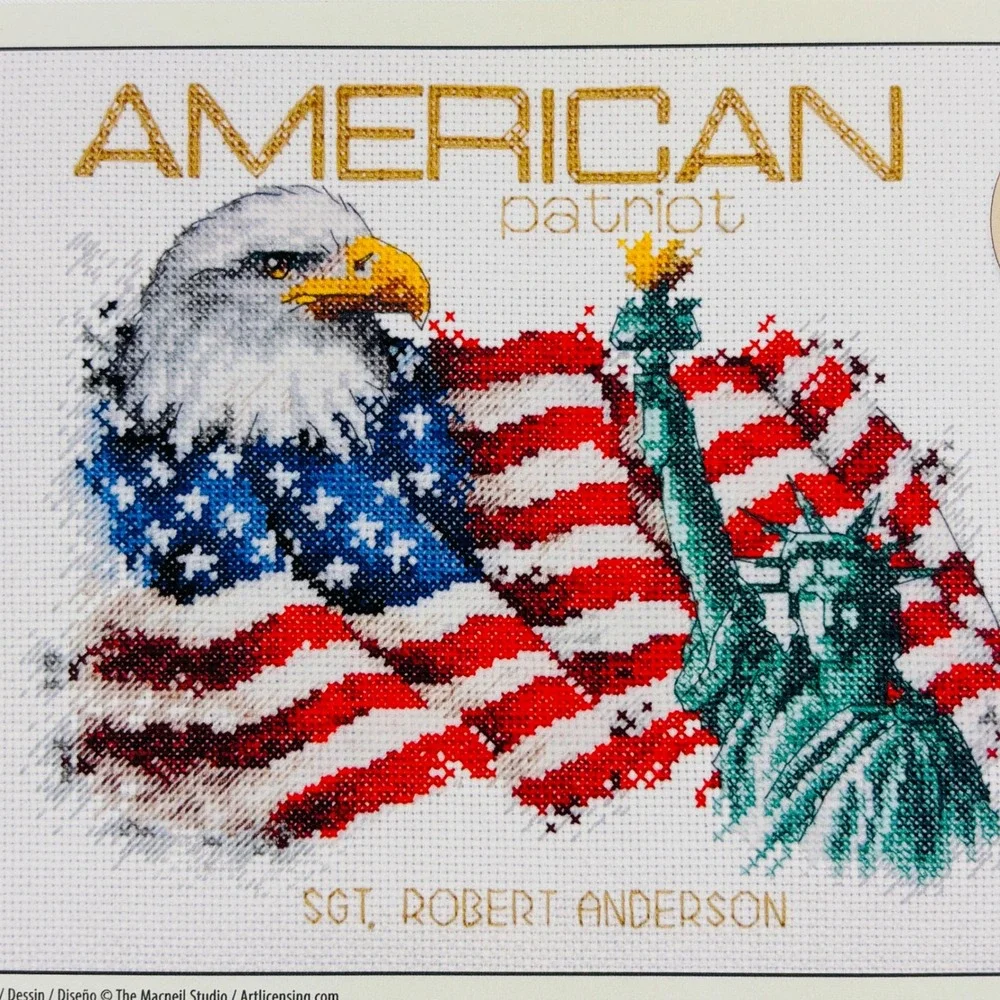 Dimensions American Patriot Counted Cross Stitch Kit 70-35363 Eagle Flag Open